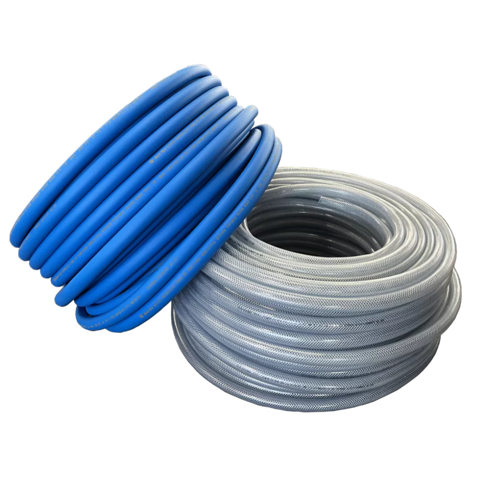 blue and clear hose