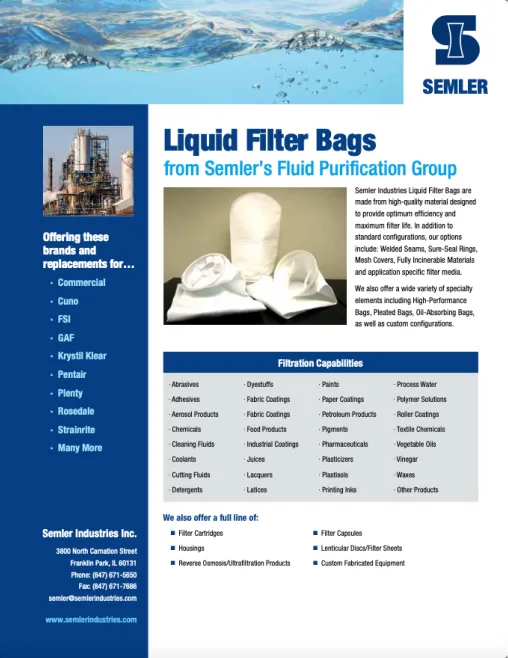 Filter Bag Line Card