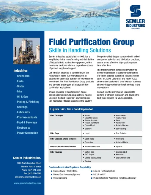 Fluid Purification Line Card