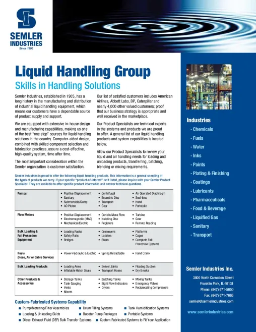Liquid Handling Line Card